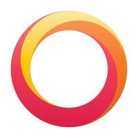 Orbit icon. Rounded ring designed with blended gradients in red, orange and yellow. vector