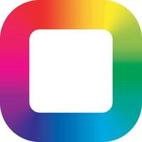 Colorful rainbow gradient square frame with rounded corners. illustration with rainbow light spectrum gradient vector