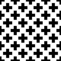 Abstract seamless pattern background. Mosaic of black geometric crosses with white outline. illustration. vector