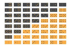 Domino sets of 28 tiles. Two packages in grey and yellow. Simple flat illustration. vector