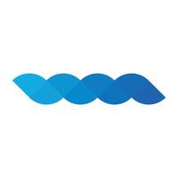 Blue pixelized mosaic logo design element. Abstract wavy shape. Simple flat graphic symbol vector