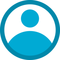 Blue profile circle sign png