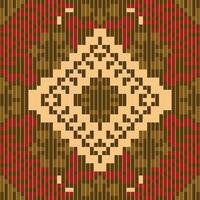 Sari Pattern Traditional Granny Square Patternfolk Embroidery, Aztec Geometric Ornament Print. Design for Carpet, Wallpaper, Clothing, Wrapping, Fabric vector