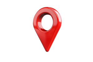 Red 3D location pin marker navigation app icon symbol design, png