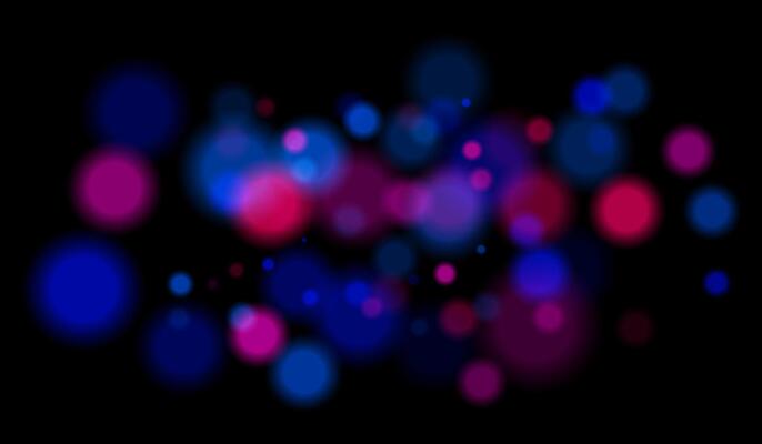 A dark background with many blue and pink lights