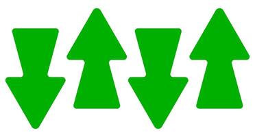 Green arrows on a white background vector