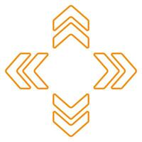 A cross with arrows on it vector