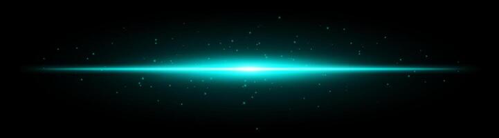 Glowing light beam on black background vector