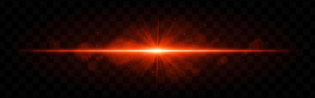 A red light with a bright beam on a black background vector
