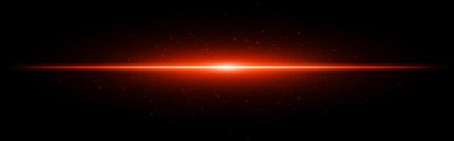 Red light beam on black background vector