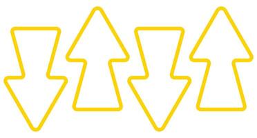 Alternating arrows icon. Up and down arrows arranged in sequence, representing sorting, comparison, synchronization, or bidirectional data movement. vector