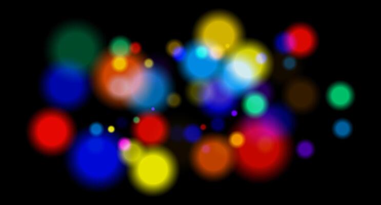 Colorful lights on a black background
