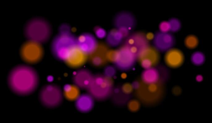 A bunch of pink and purple lights on a black background