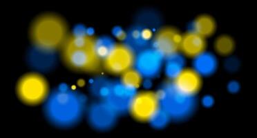 Blue and yellow circles on a black background vector