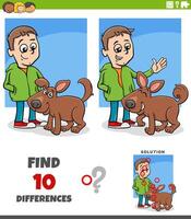 Find differences in cartoon puzzle vector