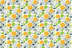 abstract floral pattern with repeating hand drawn flowers and trendy leaf elements for wallpaper and wrapping vector