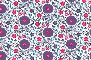 minimal floral design with one line doodle flowers and trendy abstract leaves in repeat for textile and wallpaper use vector