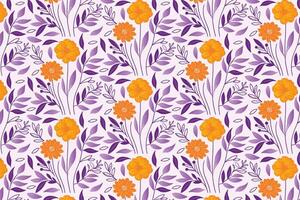 continuous line floral pattern with soft sketchy outlines and abstract elements great for table top fabric and modern wallpaper vector