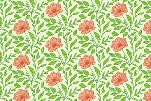 botanical flower design filled with elegant leaf forms and continuous petal curves ideal for fashion and gift wrapping vector