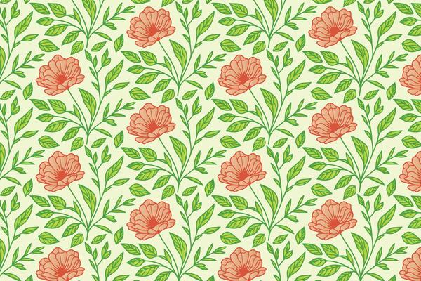 botanical flower design filled with elegant leaf forms and continuous petal curves ideal for fashion and gift wrapping