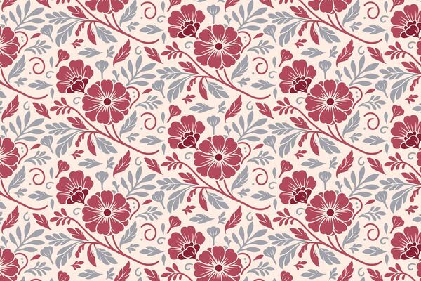 contemporary flower pattern featuring single line sketches and organic flow suitable for bedsheet covers and textile design