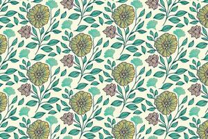 one line flower pattern with continuous repetition and elegant detailing perfect for home textile and stylish fabrics vector