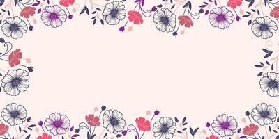 blooming wildflower wall with abstract artistic style.template for poster design wedding card and scrapbook layout vector