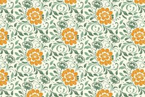 detailed flower sketch pattern with minimal leaf structure and one line repetition for home textile and packaging materials vector