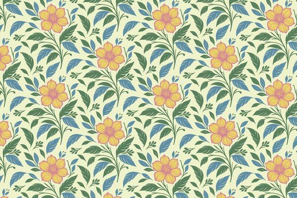 nature themed flower pattern featuring fluid botanical shapes and flowing outlines for wrapping paper and fabric