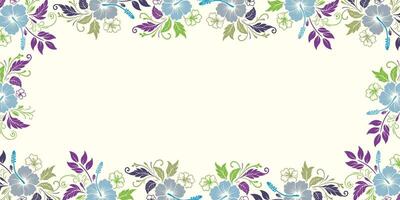 Floral border design with colorful flowers vector