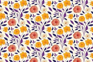 abstract floral artwork showcasing one line roses and soft organic leaves in a modern repeat layout for fabric and packaging vector