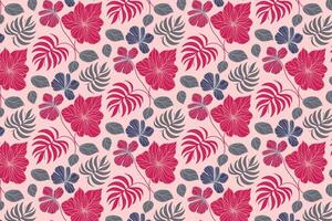 minimal flower and leaf sketch pattern featuring rhythmic repetition and fine detailing for wallpaper and home decor fabrics vector