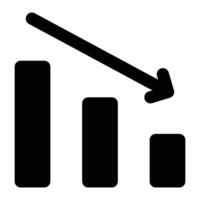 Simple Recession glyph icon. The icon can be used for websites, print templates, presentation templates, illustrations, etc vector