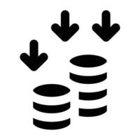 Simple Loss glyph icon. The icon can be used for websites, print templates, presentation templates, illustrations, etc vector