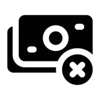Simple No Money glyph icon. The icon can be used for websites, print templates, presentation templates, illustrations, etc vector
