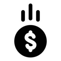 Simple Financial Drop glyph icon. The icon can be used for websites, print templates, presentation templates, illustrations, etc vector