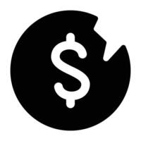 Simple Economic Crisis glyph icon. The icon can be used for websites, print templates, presentation templates, illustrations, etc vector