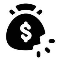Simple Bankrupt glyph icon. The icon can be used for websites, print templates, presentation templates, illustrations, etc vector