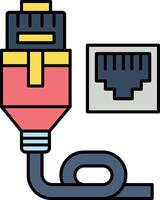 Ethernet Icon Wired Network Connection and Data Transmission vector