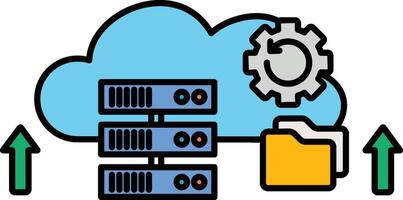 Cloud Icon Online Storage and Digital Network Computing vector
