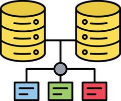 Database Icon Structured Storage and Cloud Information System vector