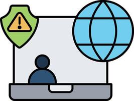 Cybersecurity Icon Digital Protection and Threat Prevention System vector