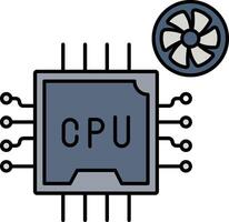 Processor Chip Icon Digital Brain and Computing Hardware Unit vector