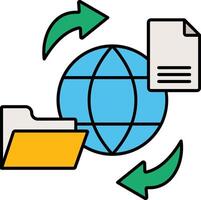 Data Transfer Icon Digital Exchange and File Sharing Network vector