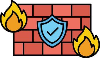 Firewall Icon Network Barrier and Digital Threat Protection vector