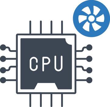 Processor Chip Icon CPU Hardware and Digital Technology vector