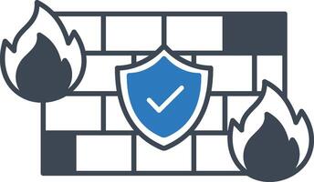 Firewall Icon Network Protection and Cybersecurity Shield vector