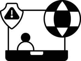 Cyber Defense Icon Privacy Lock and Firewall Protection vector