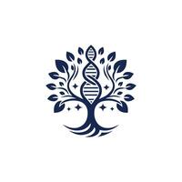 a tree with a dna strand in it vector