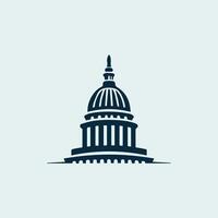 the united states capitol building is shown in a simple design vector